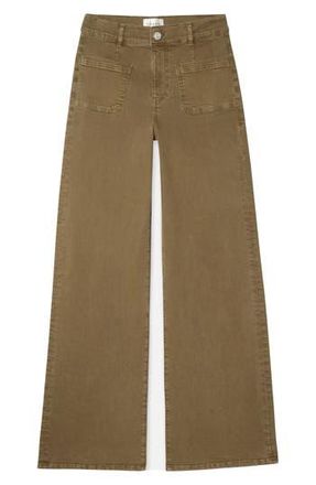Frame Denim Le Slim Palazzo Pocket High Waist Wide Leg Jeans in Khaki Green at Nordstrom Rack, Size 26