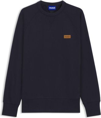 HUGO BOSS Cotton-terry sweatshirt with logo badge