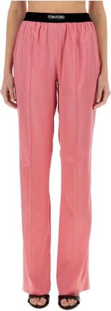 Tom Ford Signature PJ Broek - Dames - Straight fit broeken - Roze - L - Satijn - Broeken