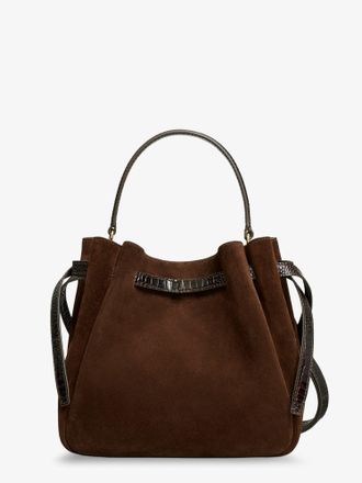 Tory Burch Womens Bucket Bag Romy Brown Suede Shoulder