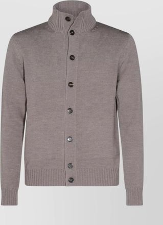 Zanone high collar long sleeve knit sweater