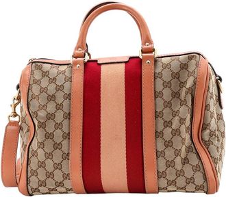 Gucci Vintage Web Boston Bag Gg Medium (Authentic Pre-Loved)