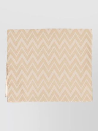 Emporio Armani chevron pattern scarf featuring fringe detail