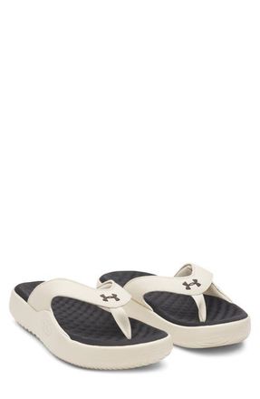 Under Armour UA Ignite Pro 8 Water Resistant Flip Flop in Sandstorm /Sandstorm /Black at Nordstrom, Size 13