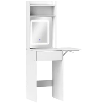 HOMCOM Tocador de maquillaje 45x45x152 cm blanco