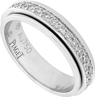 Piaget Possession 18k White Gold.56 CT Diamond Wedding Ring, Size 51