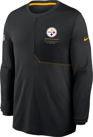 Nike Pittsburgh Steelers Sideline Coach Nike Mens Dri-FIT NFL Long-Sleeve Top in Black | 03B1057Y7L-B8B