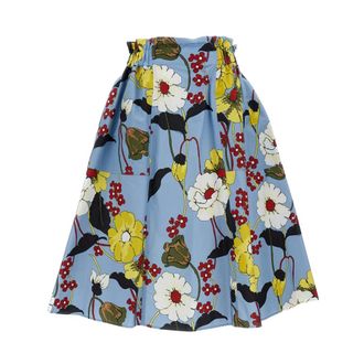 Marni Midi Skirts, female, Multicolor, XS, Elasticated Midi Skirt with Melodia Print
