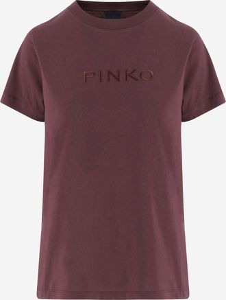 Pinko T Shirt Pinko In Jersey Di Cotone Con Logo