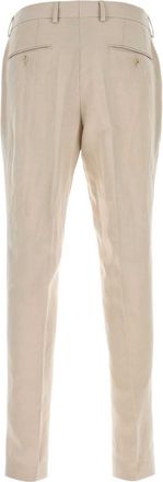 HUGO BOSS Mens Sand Lyocell Blend Pant Opengrey Exterior: Linen Pantaloni Trousers