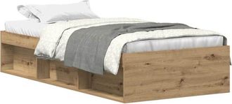 vidaXL Estructura de cama sin colchón roble artesanal 100x200 cm Vidaxl