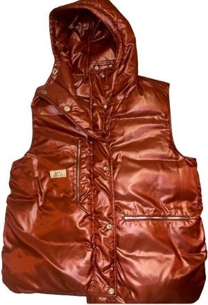 Herm&egrave;s Rouge Basque Reversible Quilted Hooded Gilet Size M