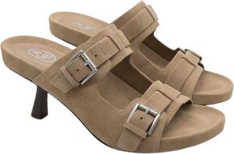 Ash Womens Brown Suede Buckle Stiletto Sandals - Tan Leather - Size EU 39