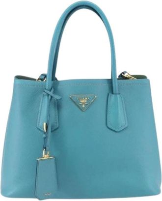 Prada Pre-owned Handbags, female, Blue, Size: ONE SIZE Pre-owned Leather Handbag
