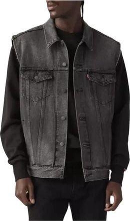 Levi's Relaxed Fit Trucker Vest - Heren - Bodywarmers - Zwart - M - Katoen - Jassen