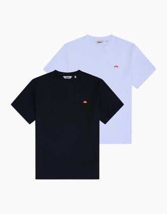 Ellesse Mens Atila Tee (2 Pack) - Black/White - Black/Multi - Size: 42