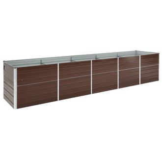 vidaXL Arriate De Jard&iacute;n De Acero Galvanizado Marr&oacute;n 400x80x77 Cm Vidaxl