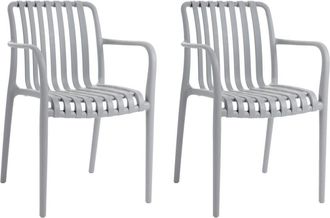 LOLAhome Pack de 2 sillas de jard&iacute;n apilable de polipropileno
