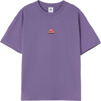 Nike x ACG Solid Color Small Logo Round Neck Casual Short Sleeve Purple DQ1816-553