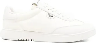 Emporio Armani Sneakers, male, White, Size: 12 US Nylon Sneakers with Leather Details