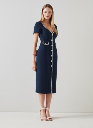 L.k. Bennett Womens Angie Dresses,Navy - Size 16 UK