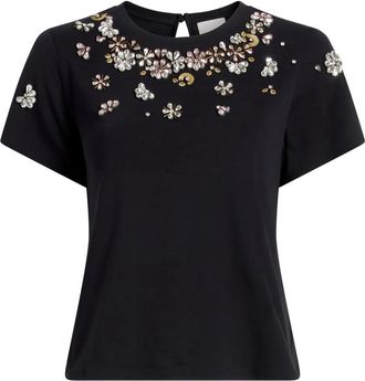 Cinq &agrave; Sept T-shirt con decorazione - Nero