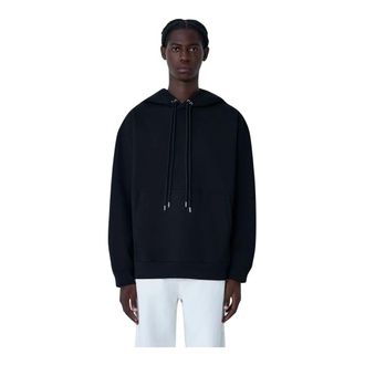 Dries Van Noten Hoodies, male, Black, Size: L Cotton Hooded Sweatshirt