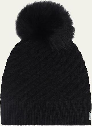 Gorski Select Cashmere Beanie with Lamb Shearling Pom