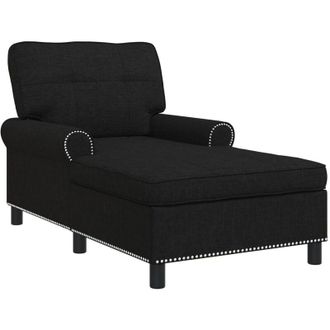 vidaXL Chaise Lounge with Cushion Black 91 x 157 x 91 cm Fabric vidaXL