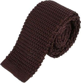 Trafalgar Store Zion Knit Silk Solid Colored Necktie in Brown at Nordstrom
