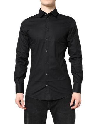 Dolce & Gabbana Cotton Dress Shirt Shirt - Black
