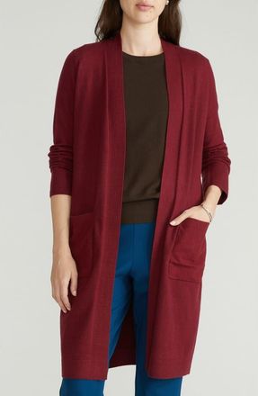 Universal Standard Long Open Front Cardigan in Cherry Red at Nordstrom, Size Xs