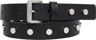 Karl Lagerfeld Riveted Leather Belt - Dames - Riemen - Zwart - 75 CM - Leer - Accessoires