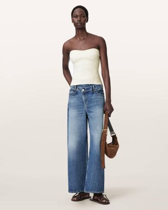 AllSaints Viscose Cruz Bandeau Slim Fit Top, Size: XS
