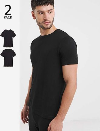 Jacamo 2 Pack Black SS Thermal Tshirts