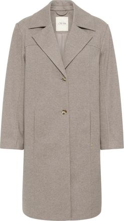 Cream CRJaze Lange Jas - Dames - Mantel - Bruin - M - Polyester - Jassen