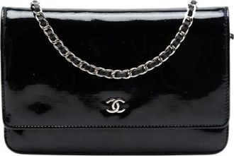Chanel Pre-owned Wallet on Chain - Dames - Vintage Schoudertas - Zwart - ONE Size - Leer - Vintage