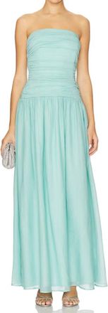 Line & Dot Delia Strapless Maxi Dress In Teal