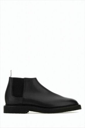 Thom Browne Black Leather Chelsea Boots