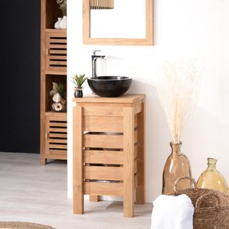 Wanda Collection Wanda Collection - Mueble Peque&ntilde;o Para Cuarto De Ba&ntilde;o Wc Zen De Teca 40 Cm