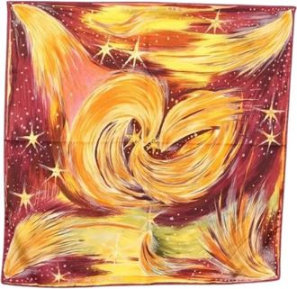 Herm&egrave;s Pre-owned Scarves, female, Multicolor, Size: ONE SIZE Pre-owned Carr&eacute; 90 Silk Scarf