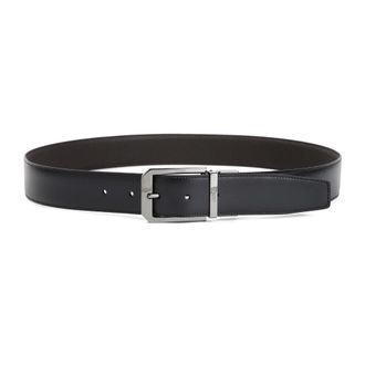 Ermenegildo Zegna Accessoires, Heren, Zwart, 95 CM, Leer, Omkeerbare leren riem
