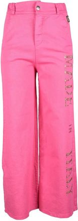 Mar&ccedil;i by Gil Santucci Wide-Leg Cropped Trousers In Vibrant Fuchsia