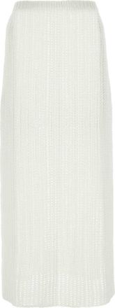 Ferragamo Womens White Cotton Skirt - Ivory - Size X-Small