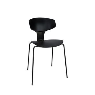Koketto Home Silla moderna en polipropileno negro con reposabrazos