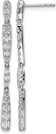 Diamond2Deal 14K White Gold 1 ct Lab Grown Diamond Dangle Earrings VS Clarity, G-H Color