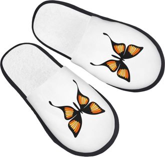 Generic Fluffy Slipper Patterned Butterfly Comfortable Womens Slippers Plush Cosy Ladies Slippers Bedroom Indoor M