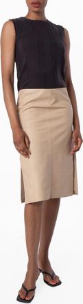 Bally Two-Tone Sleeveless Midi Dress, Brand Size 38 ( US Size 2 )