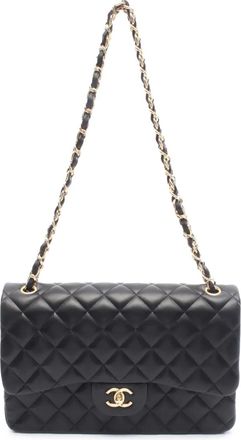 Chanel 2016-2017 Jumbo Classic lamsleren Double Flap schoudertas - Zwart
