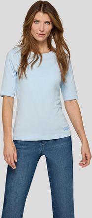 Rabe Kurzarmshirt RABE, Damen, Gr. 38, himmelblau, Jersey, Obermaterial: 95% Baumwolle, 5% Elasthan, unifarben, normal h&uuml;ftbedeckend, Rundhals, Shirts Kurz